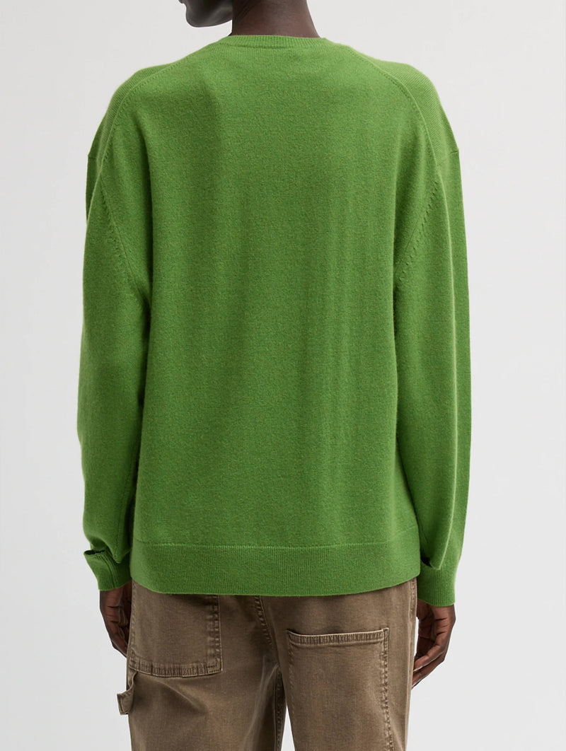 Washable Cashmere Easy V-Neck Sweater in Avocado