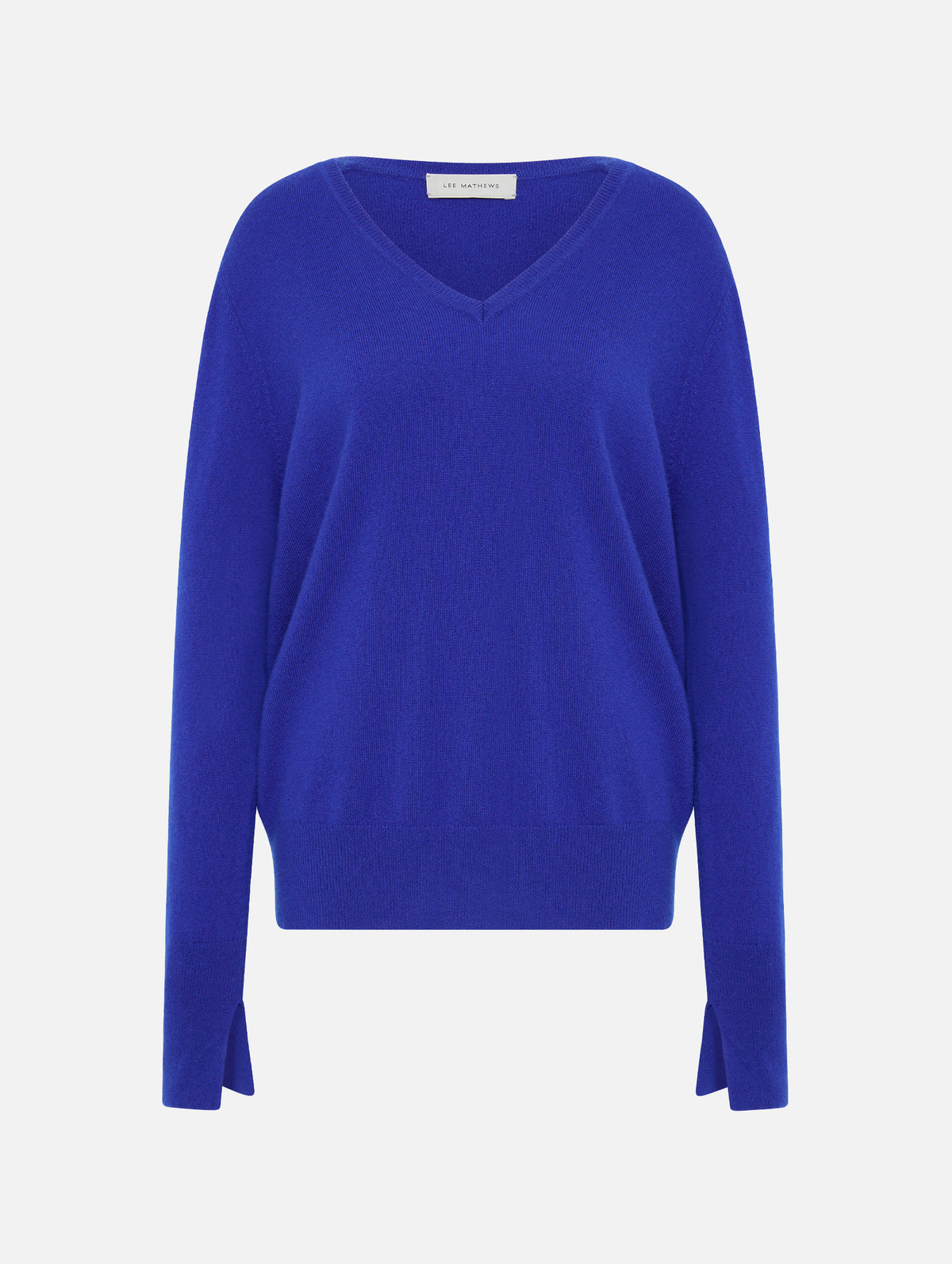 Cashmere V Neck Sweater in Cobalt