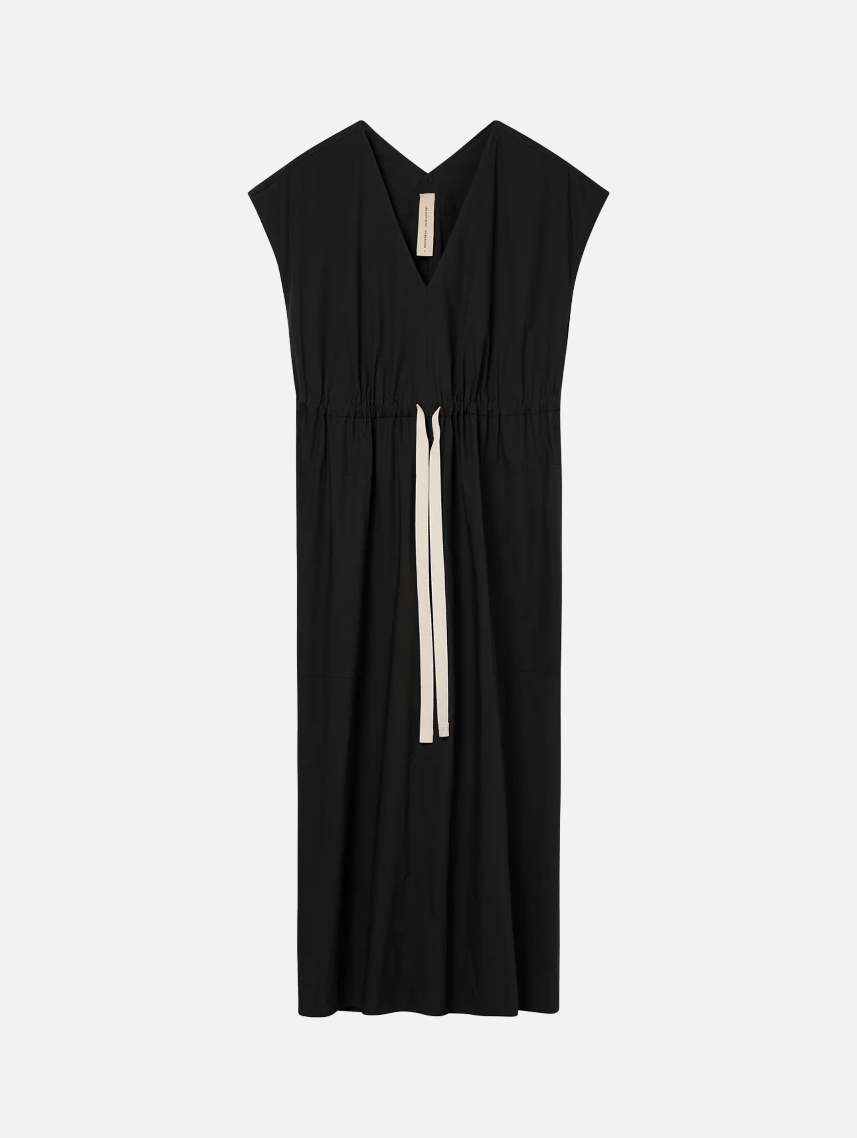LM Poplin V Neck Dress in Black