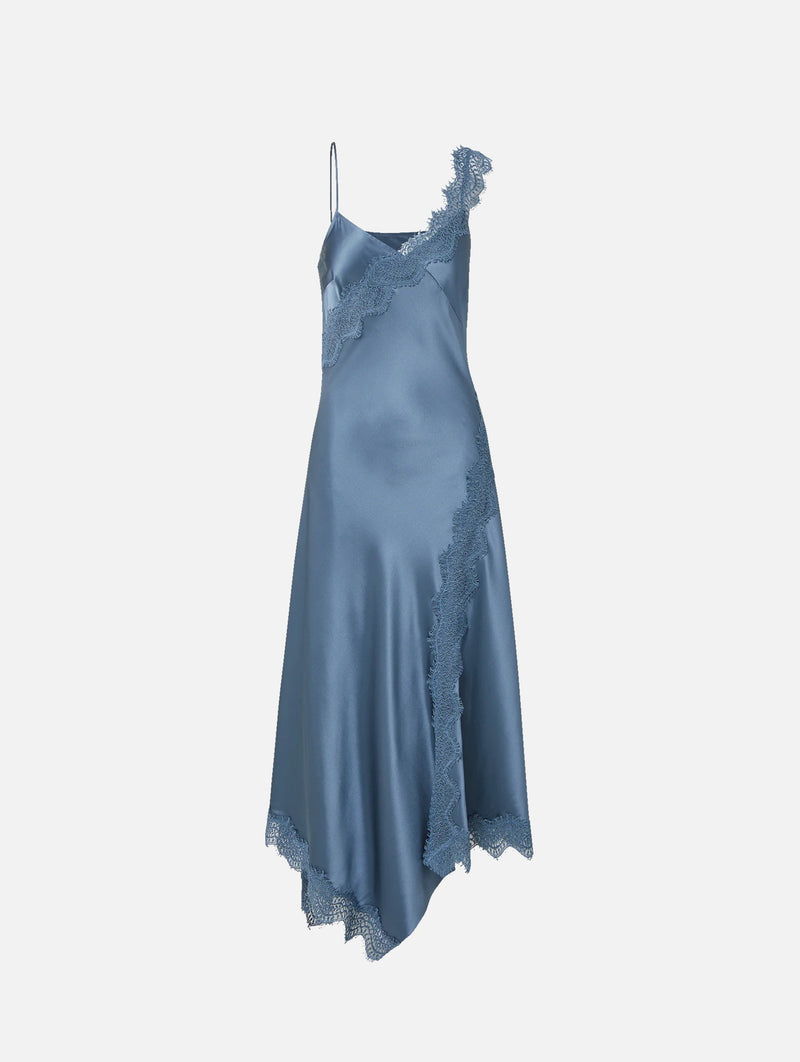 Vernon Lace Maxi Dress in Blue Steel