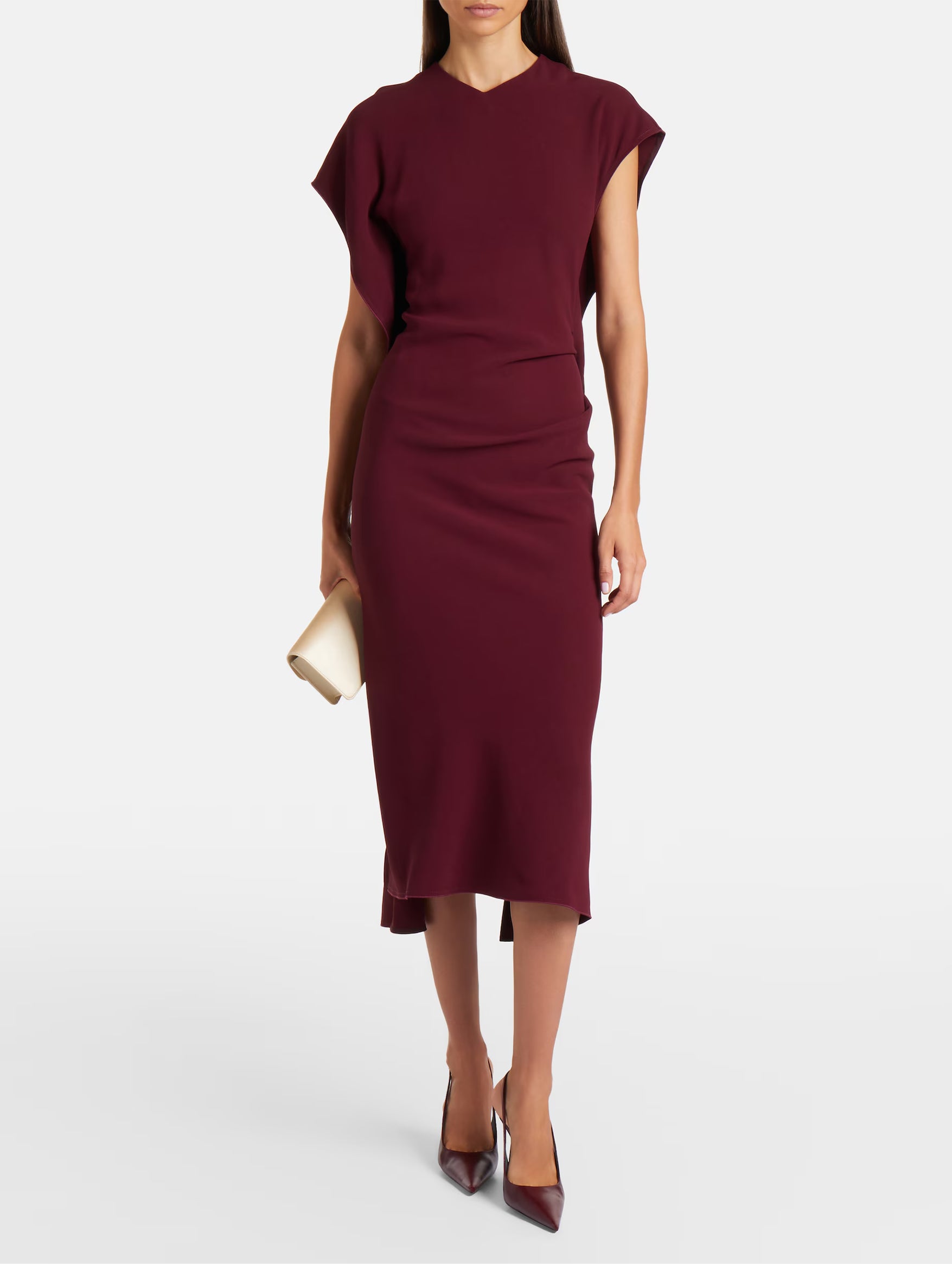 Victoria Midi Dress in Cinnabar Red