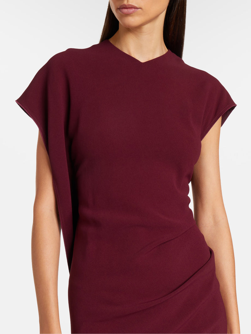 Victoria Midi Dress in Cinnabar Red