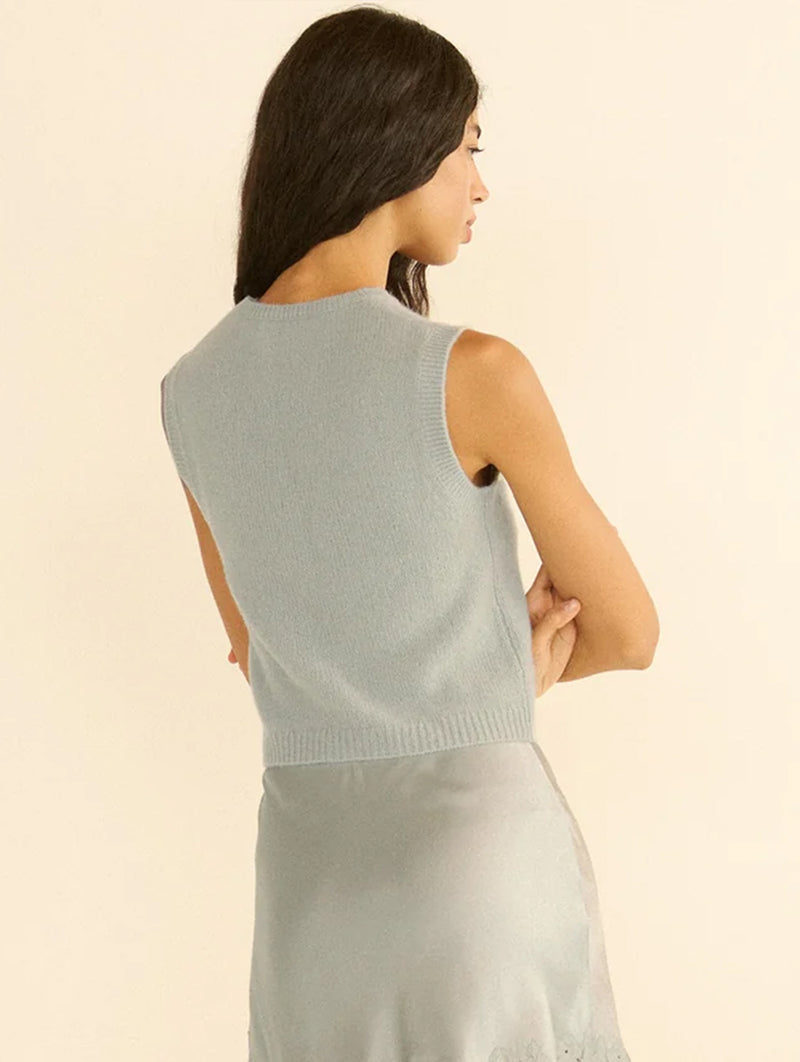 Winston Cashmere Vest in Eucalyptus