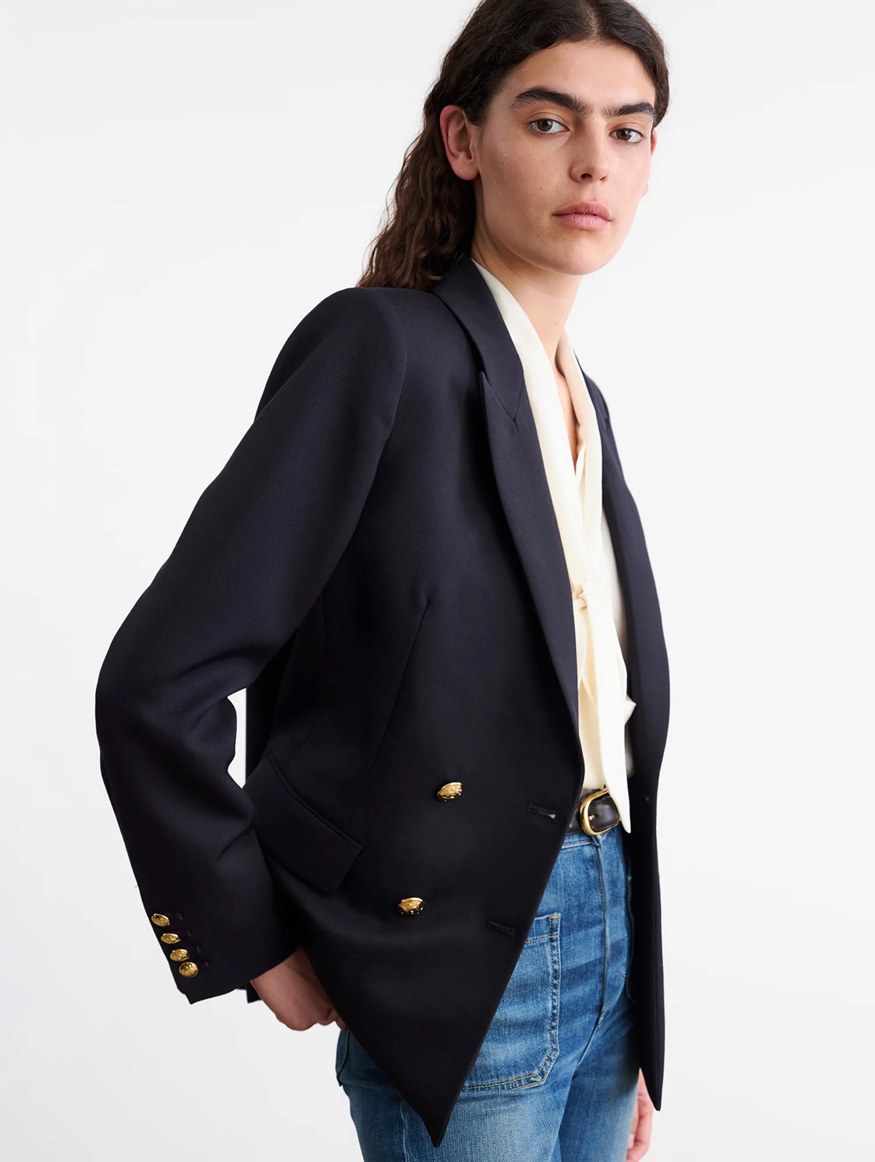 Veda Wool Jacket in Midnight