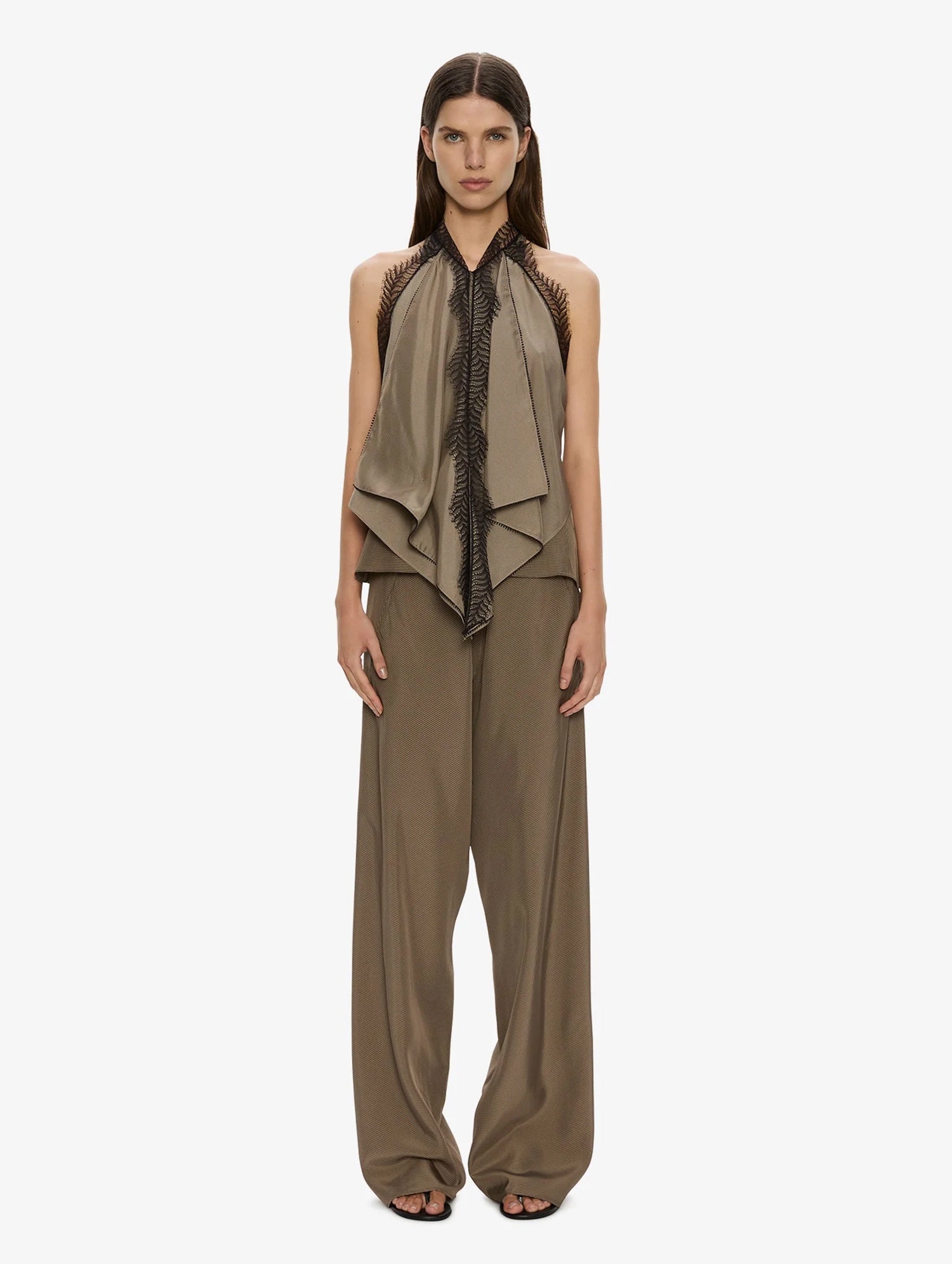 Vera Bias Trouser in Light Umber