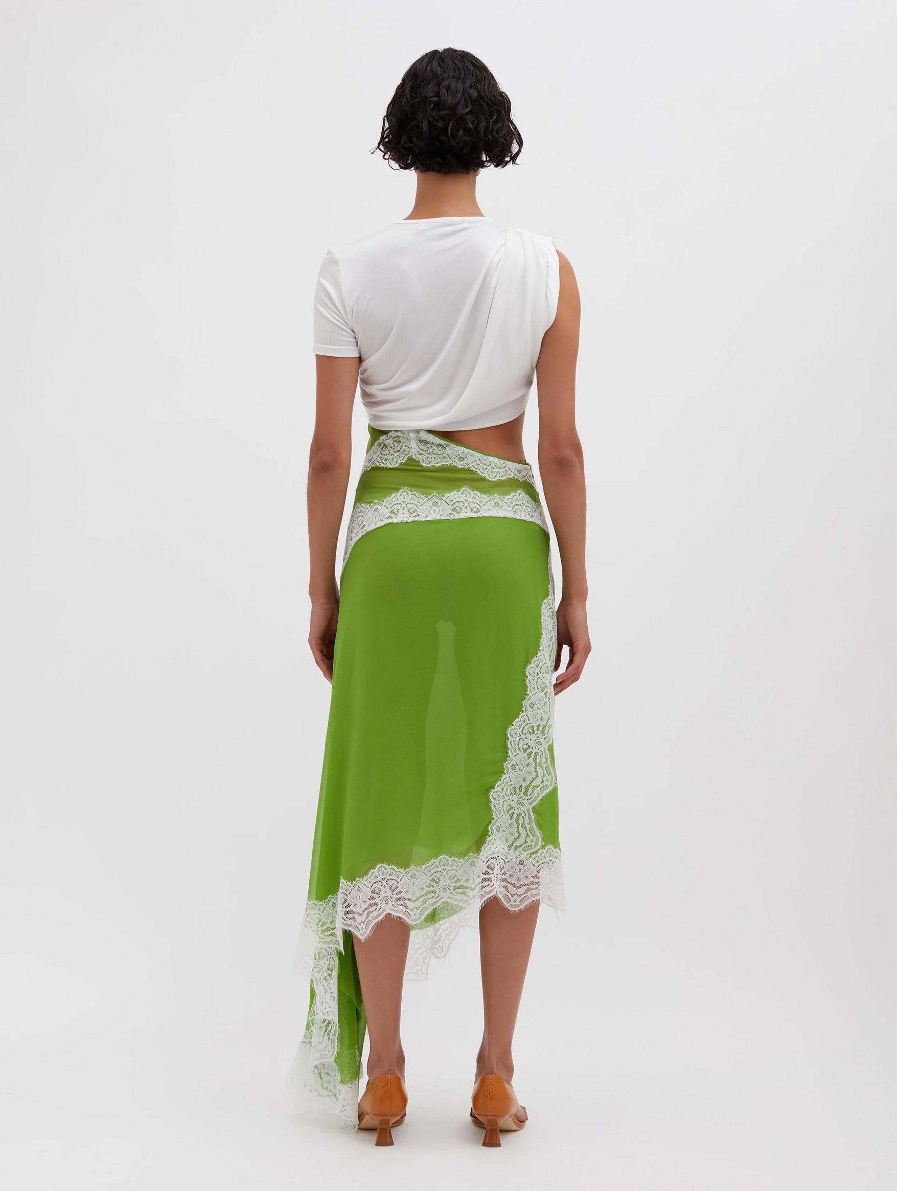 Verve Twisted Tee Dress in Verde White