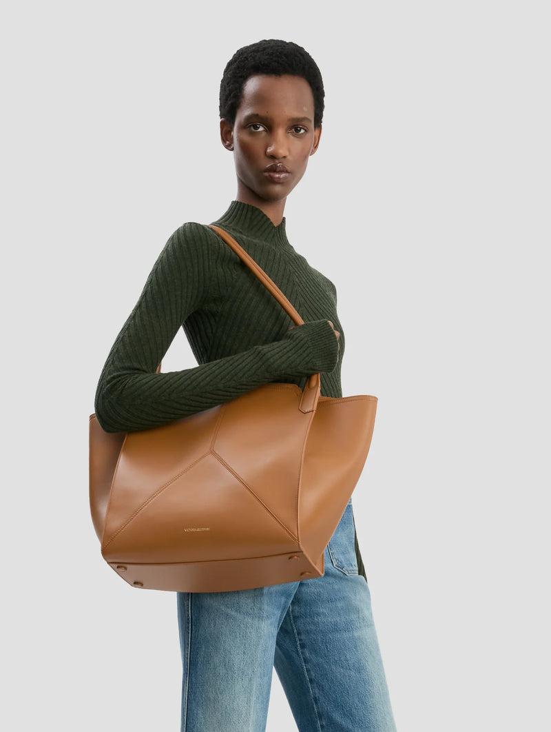 Victoria Tote In Dark Tan
