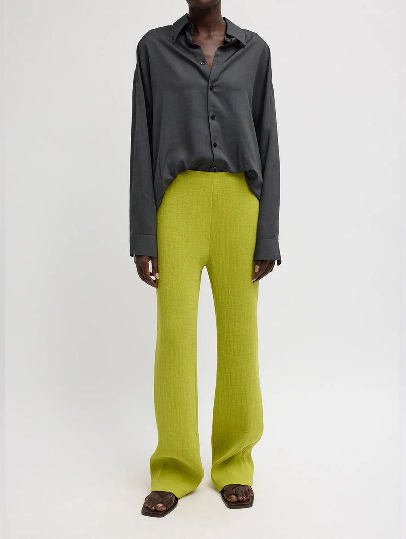 Viscose Plisse Corbit Pant in Peapod