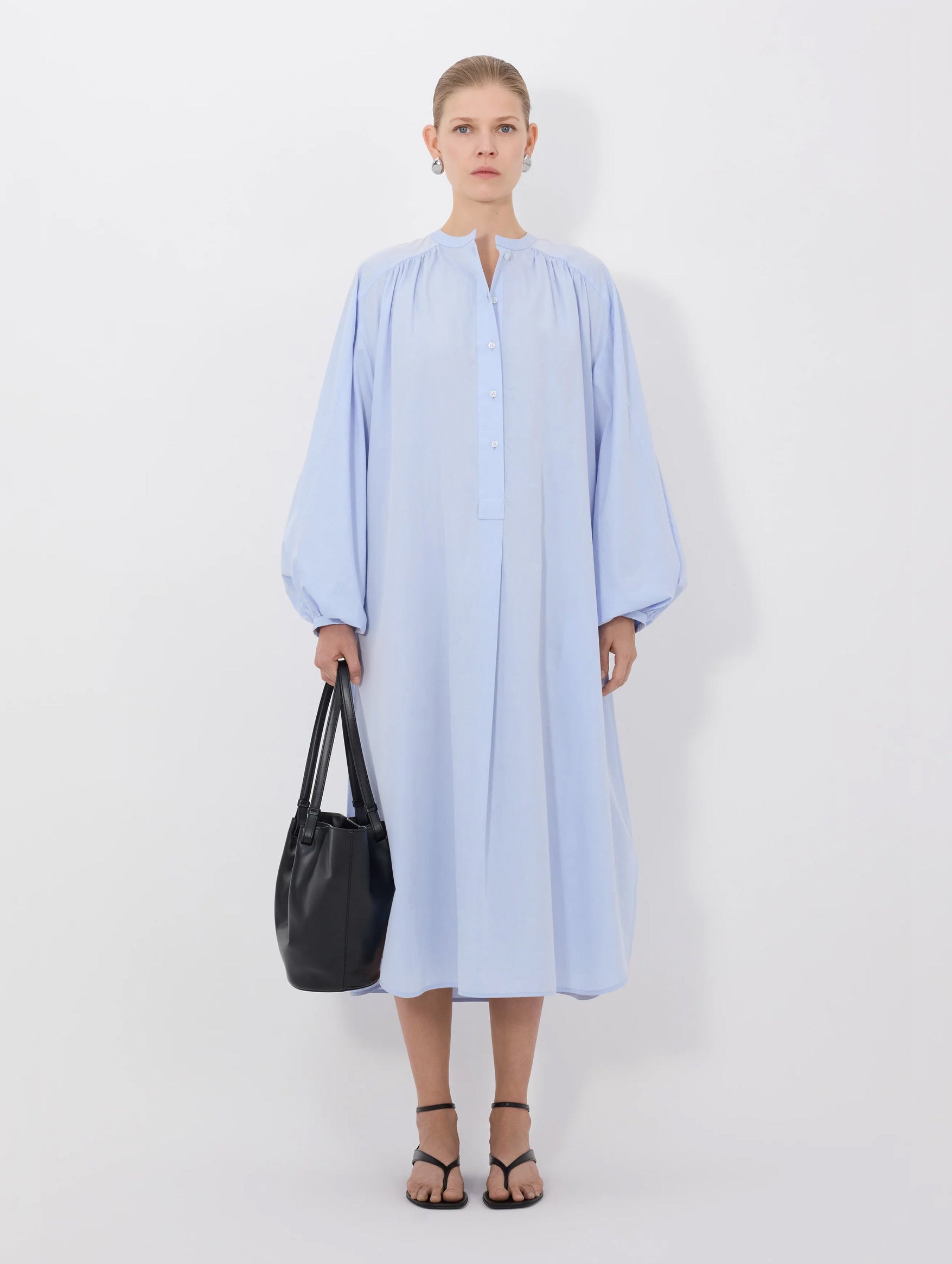 Vitti Loose Fit Blouse Dress in Storm