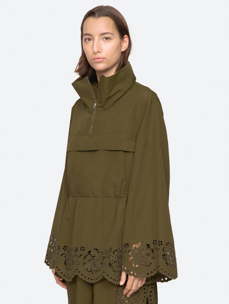 Vittoria Eyelet Jacket in Olive