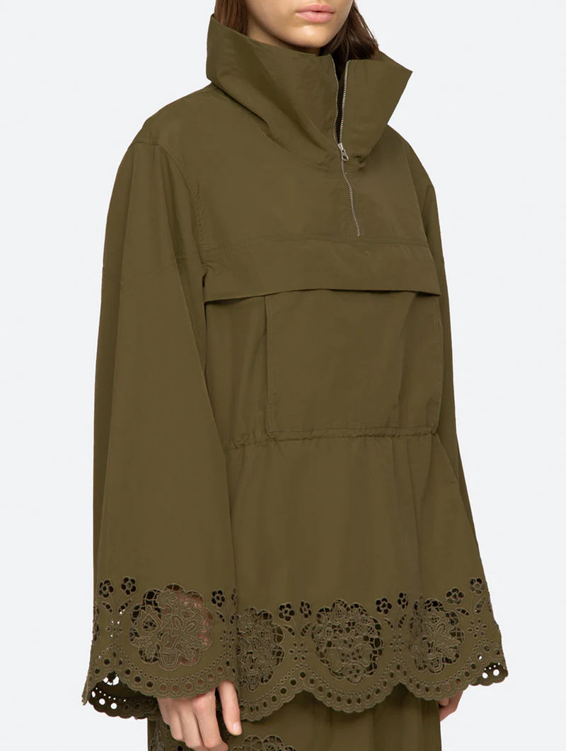 Vittoria Eyelet Jacket in Olive