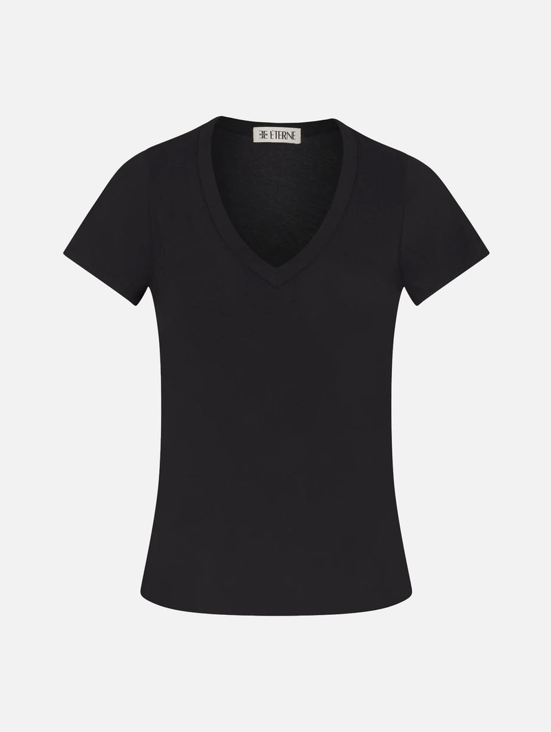 V-Neck T-Shirt in Black