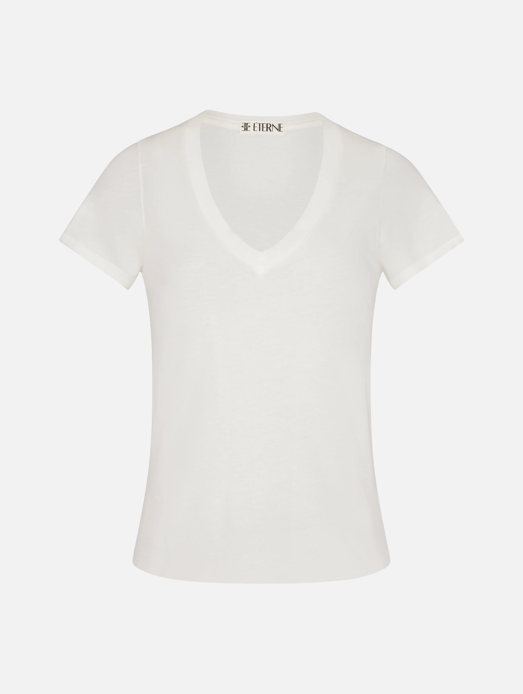 V-Neck T-Shirt in Ivory