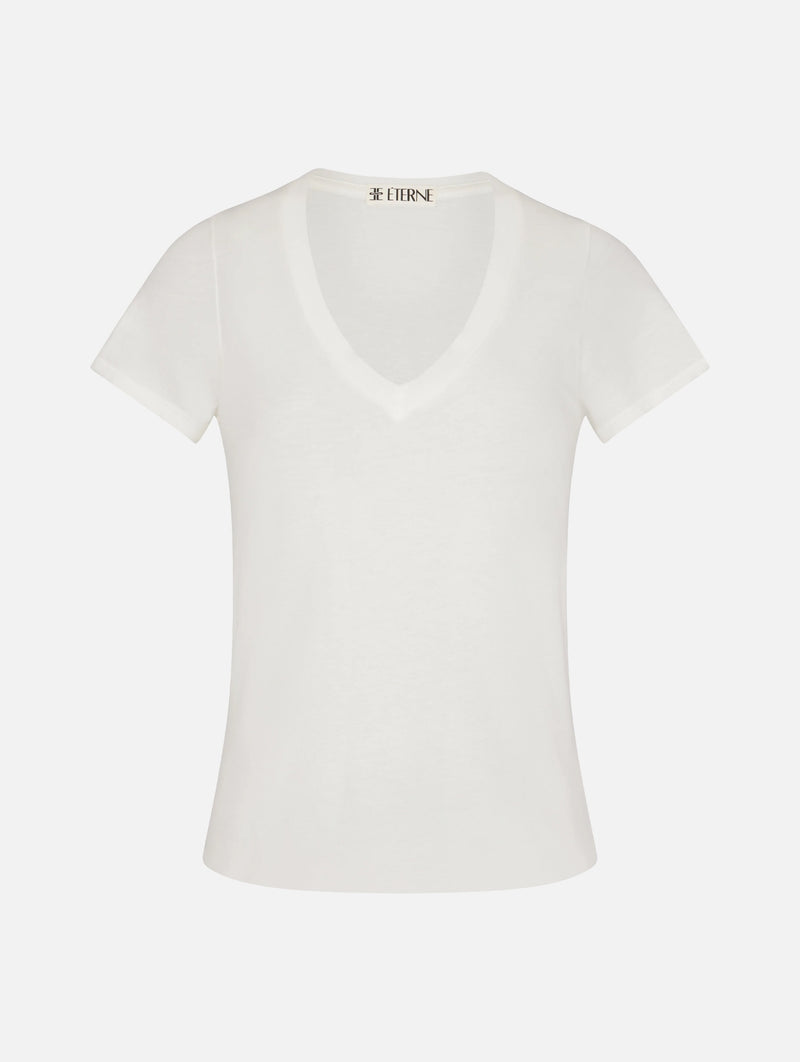 V-Neck T-Shirt in Ivory