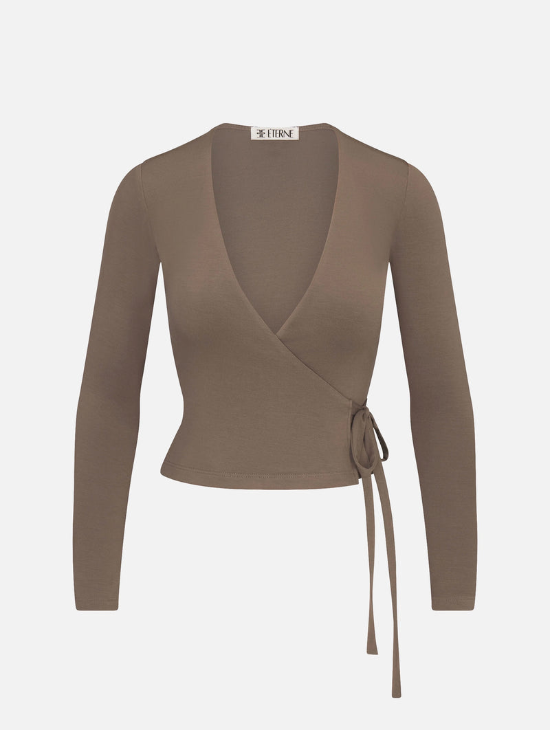 Wrap Top in Mushroom