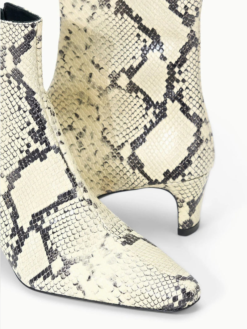Wally Ankle Boot in White Snake