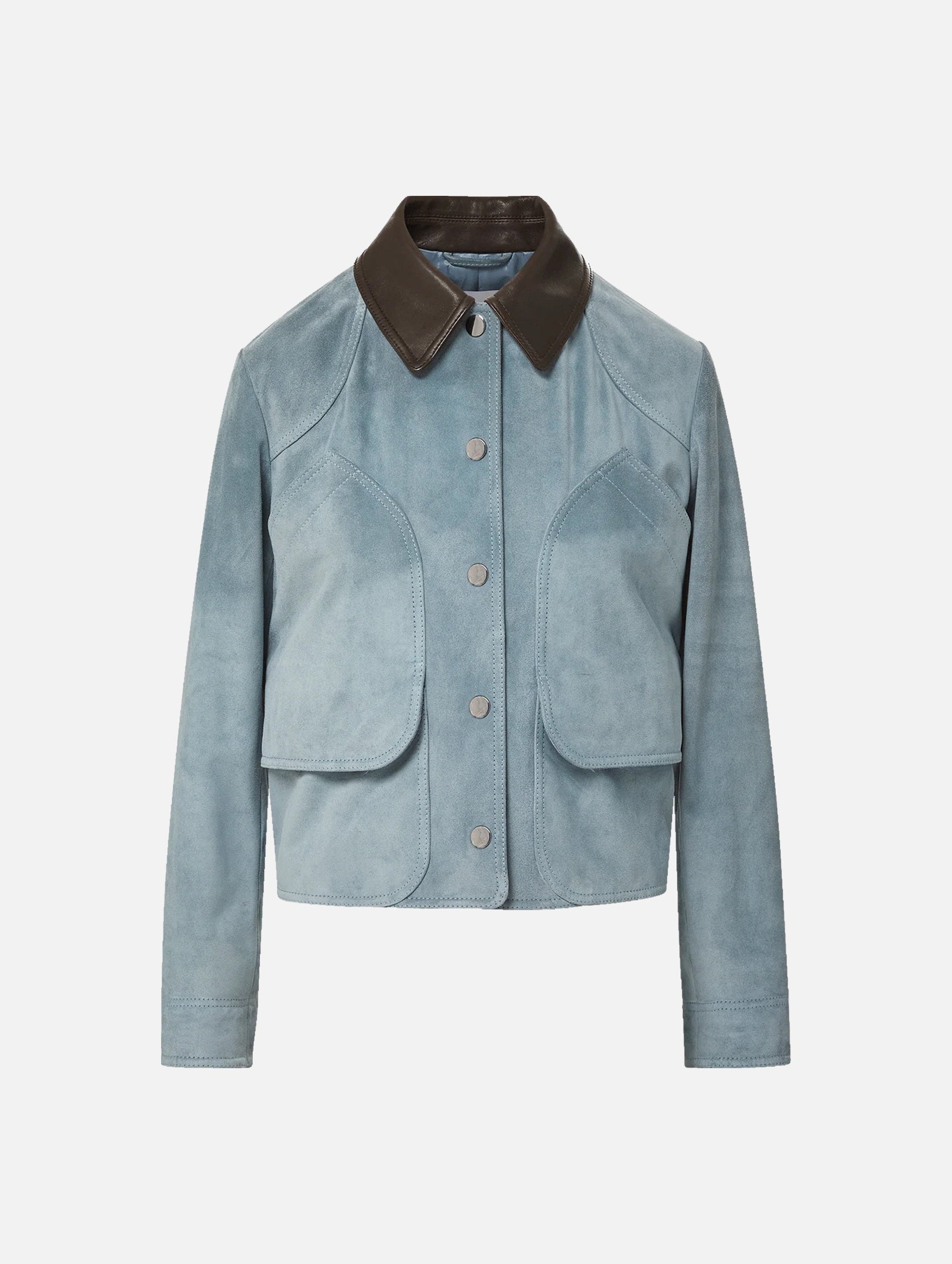 Walters Cropped Barn Jacket in Blue Steel