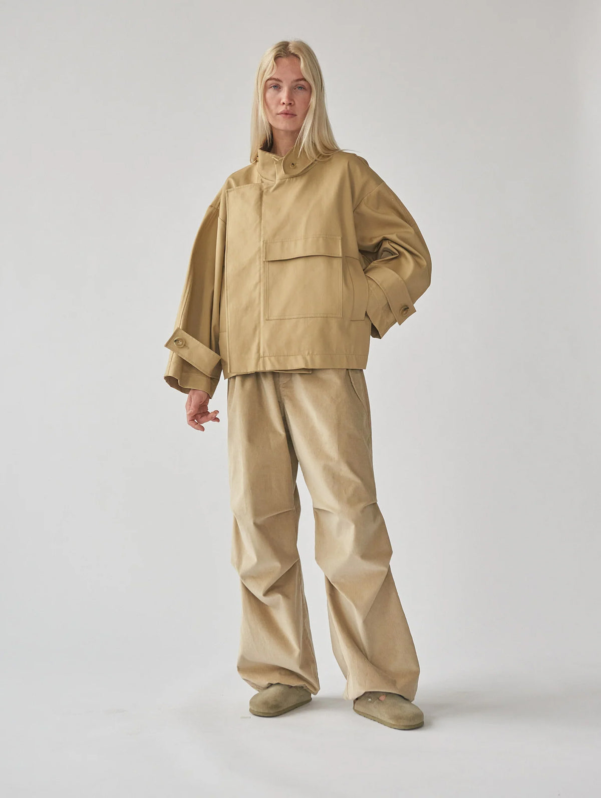 Water Resistant Trench Jacket in Beige