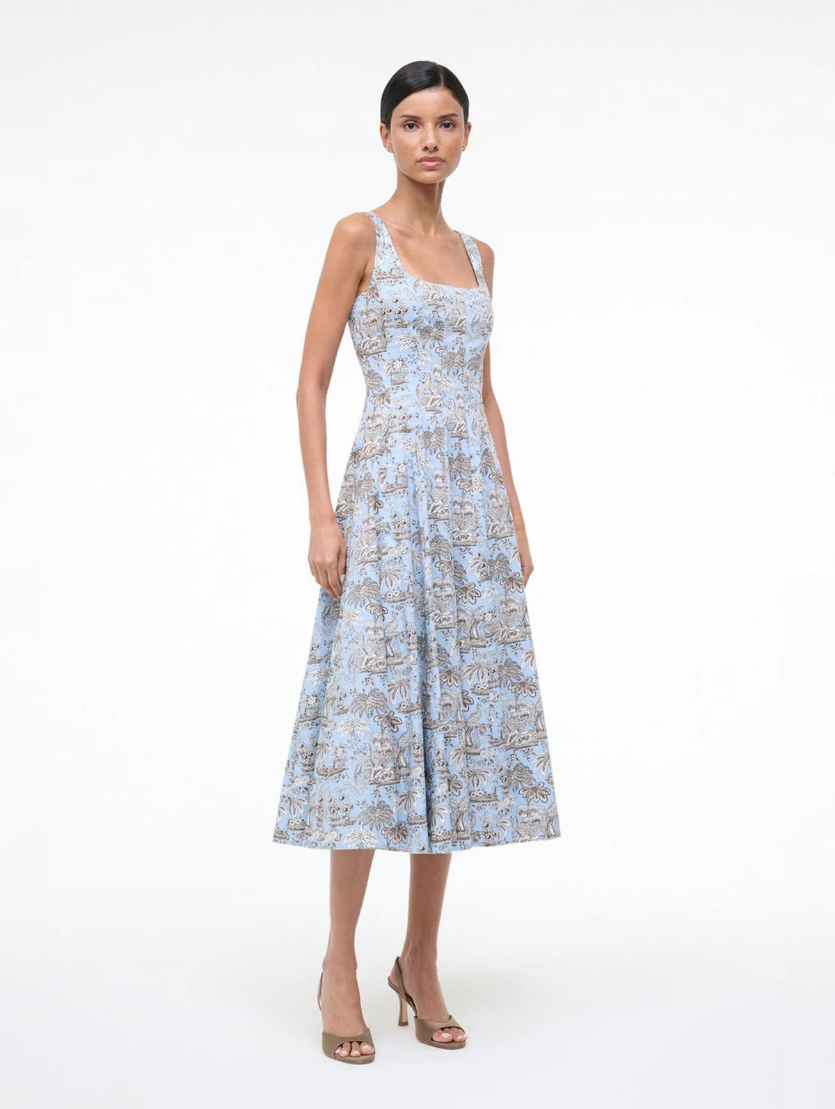 Wells Dress in Sky Toile
