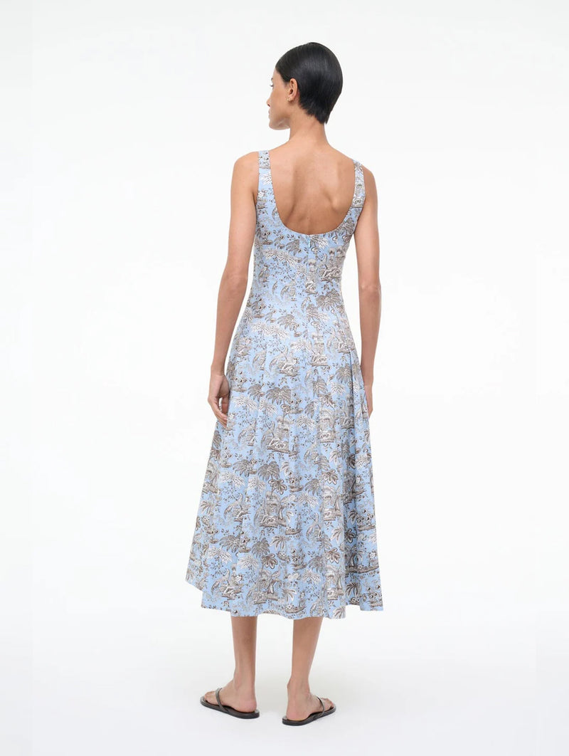 Wells Dress in Sky Toile