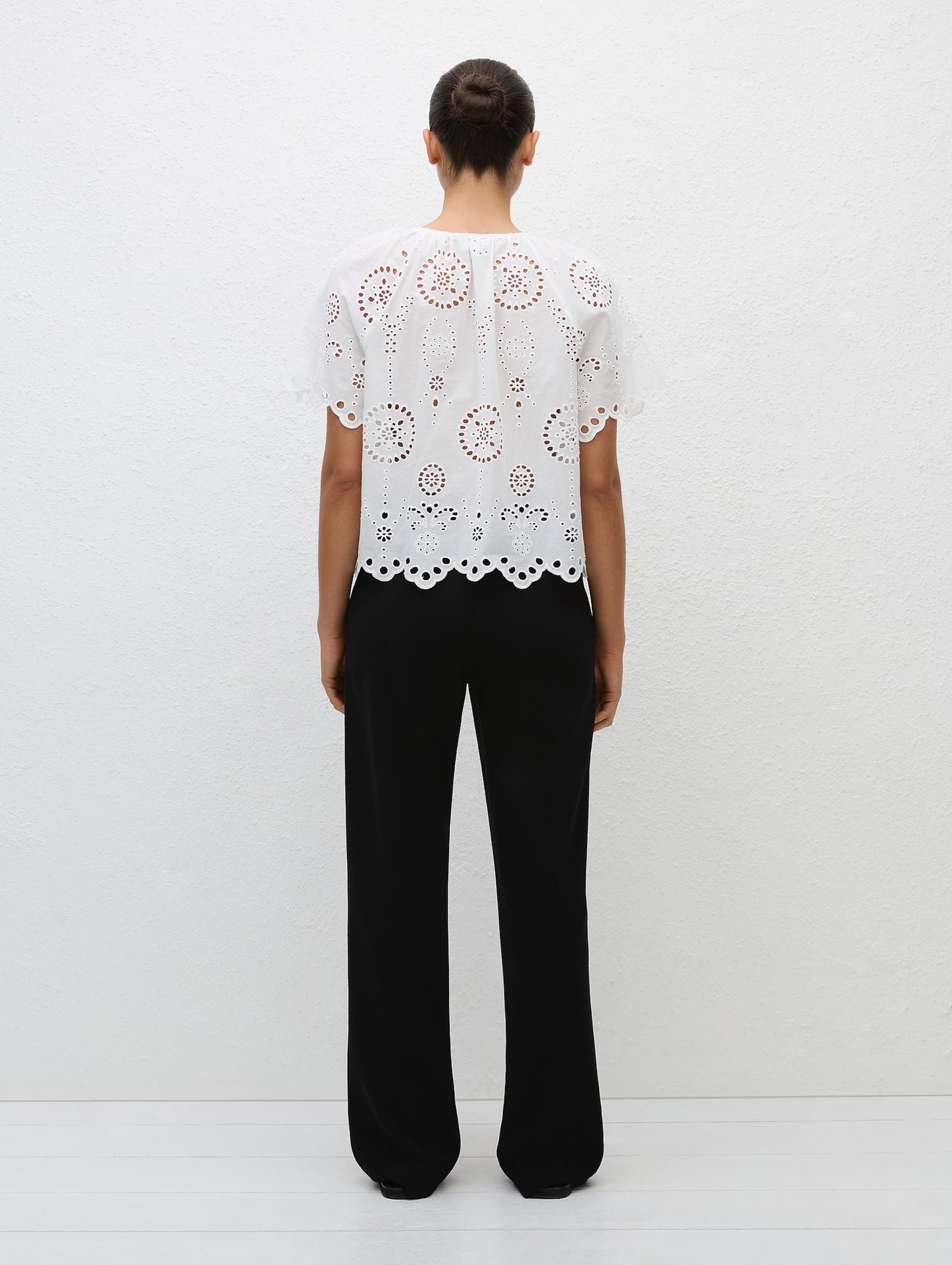 Broderie Blouse in White