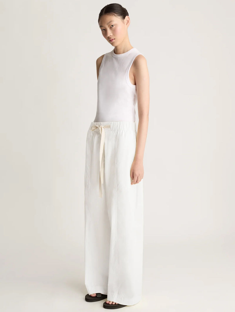 LM Poplin Wide Leg Pant in Natural