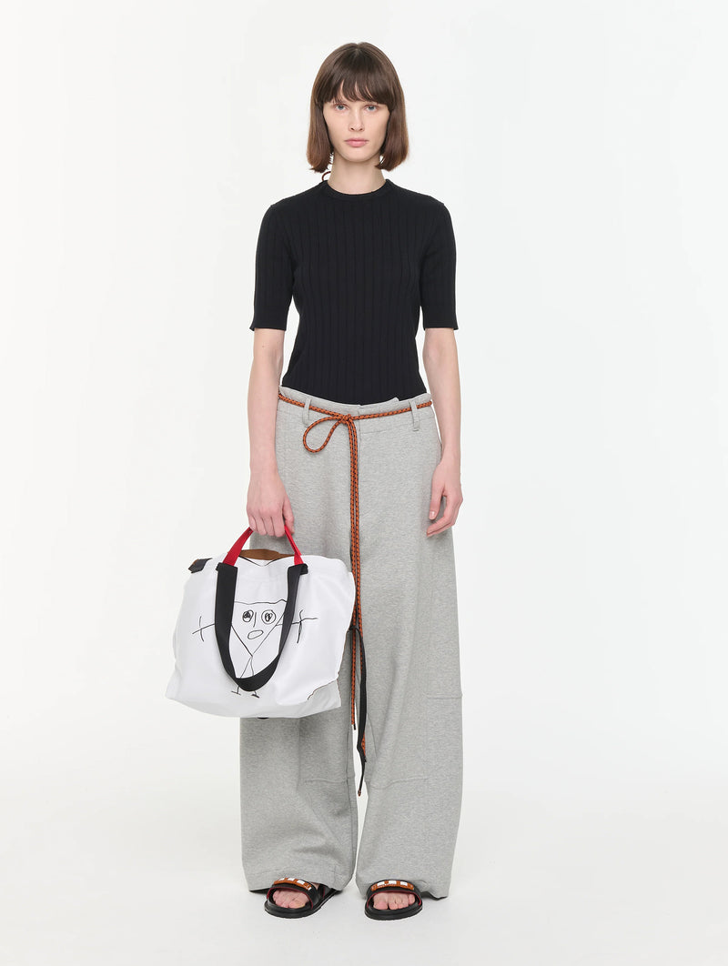 Wide Leg Pants in Granite Grey Melange