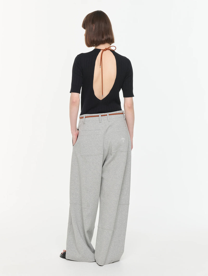 Wide Leg Pants in Granite Grey Melange