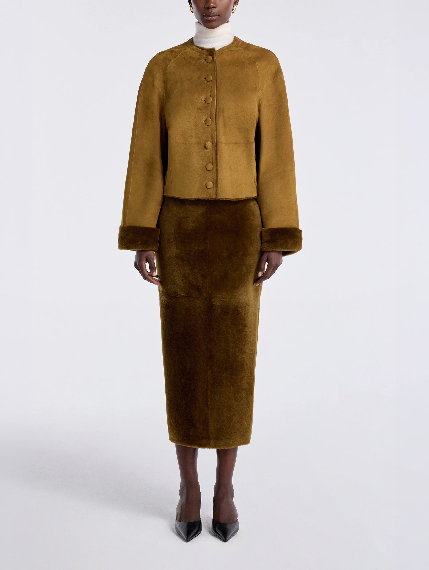 Willow Shearling Jacket in Chartreuse Shearling
