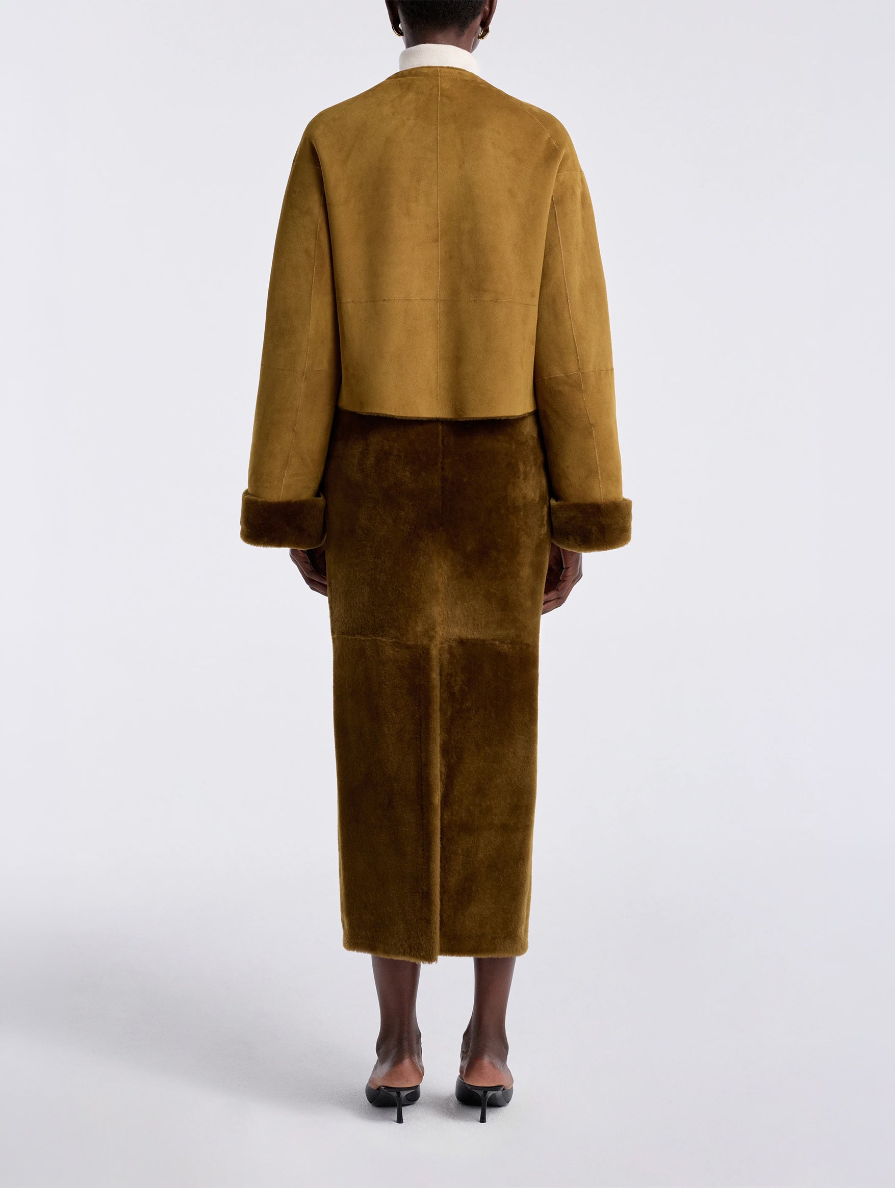 Willow Shearling Jacket in Chartreuse Shearling