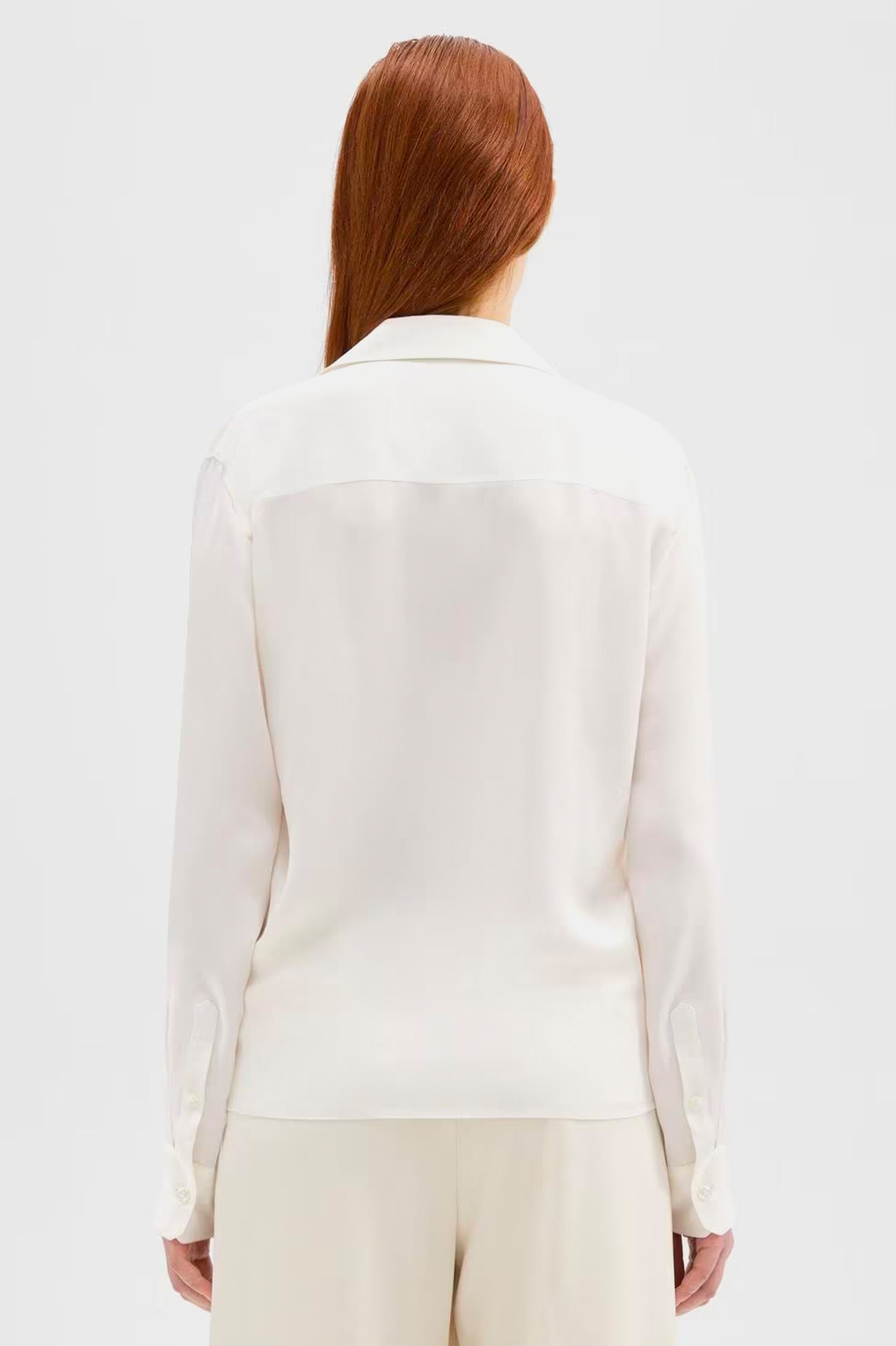 Wrap Silk Blouse in Ivory