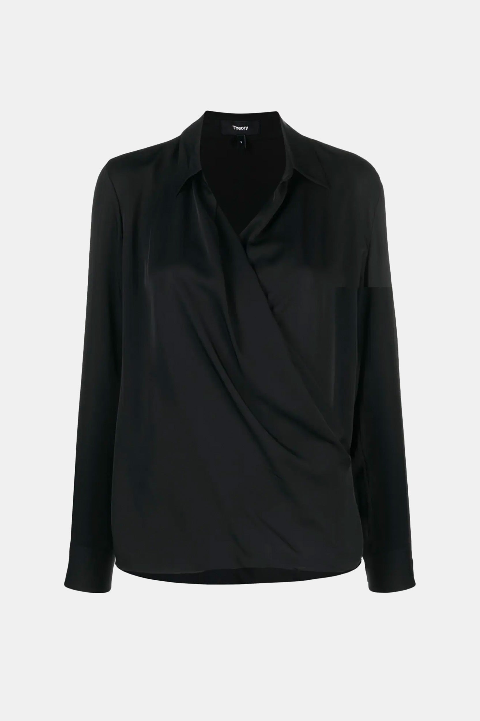 Wrap Silk Blouse in Black