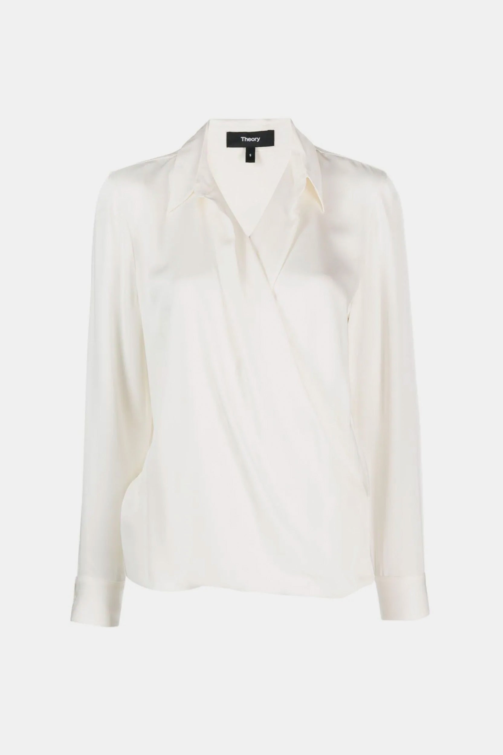 Wrap Silk Blouse in Ivory