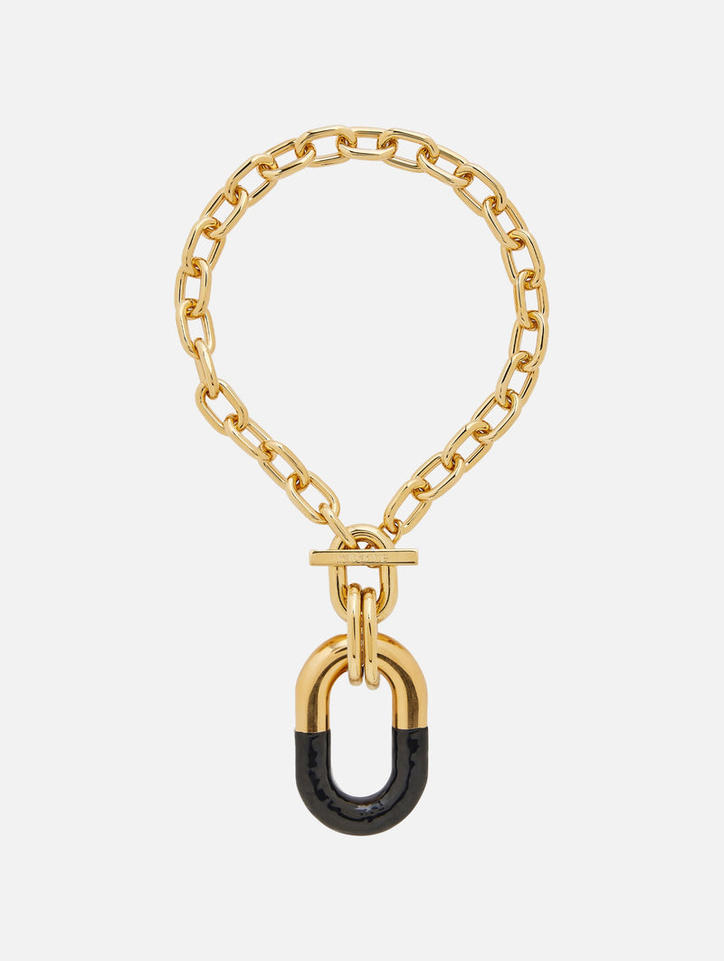 XL Link Necklace in Black and Gold