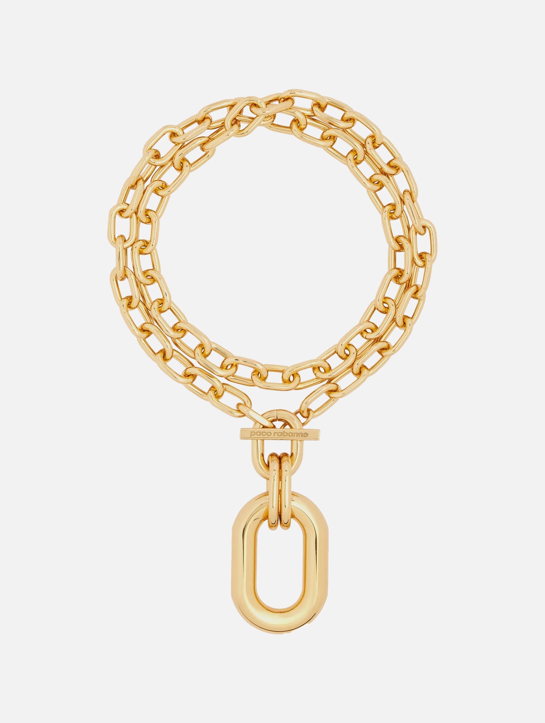 Double XL Link Necklace With Pendant in Gold