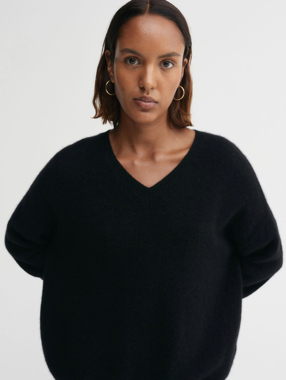 Zaya V-Neck Sweater in Black