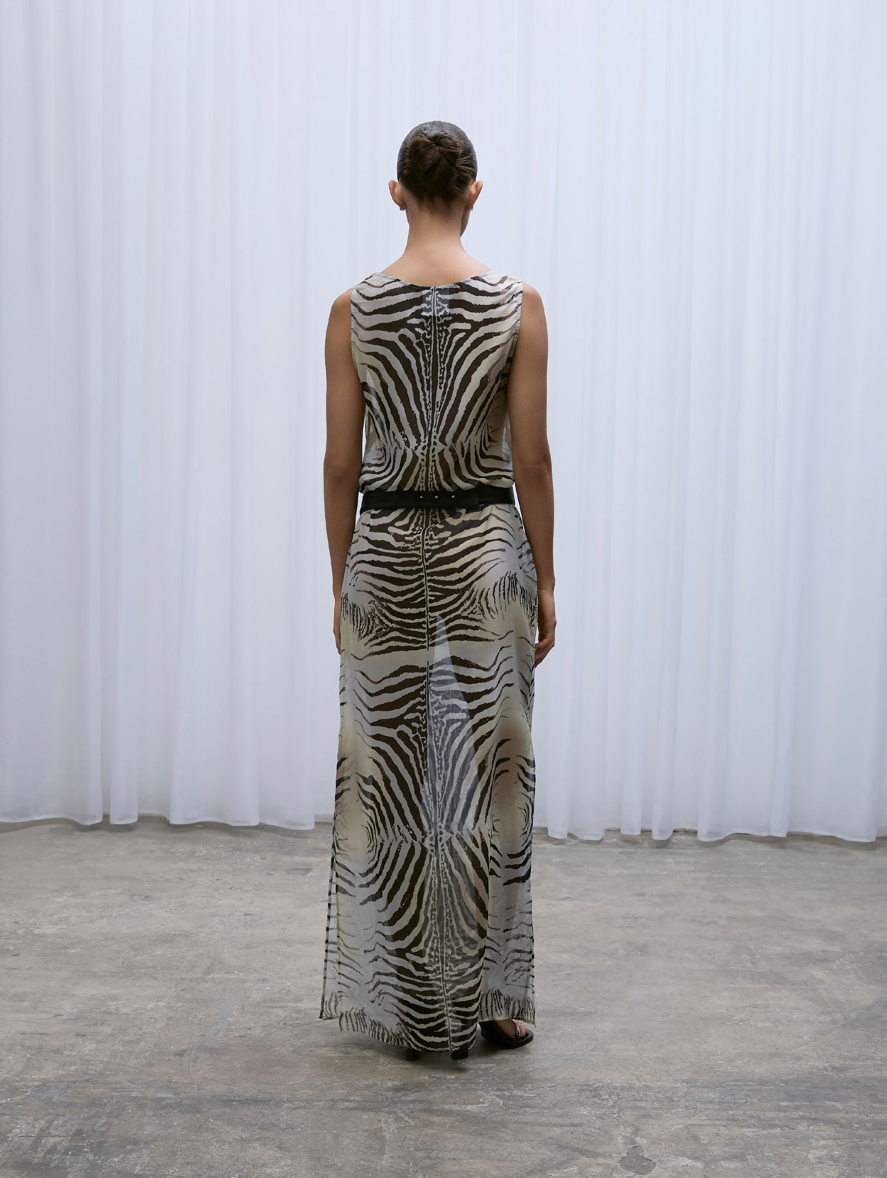 Silk Slip Dress in Zebra