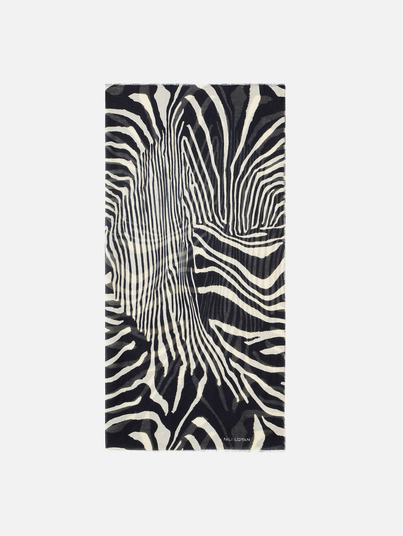 Zebra Cashmere Scarf in Zebra Print