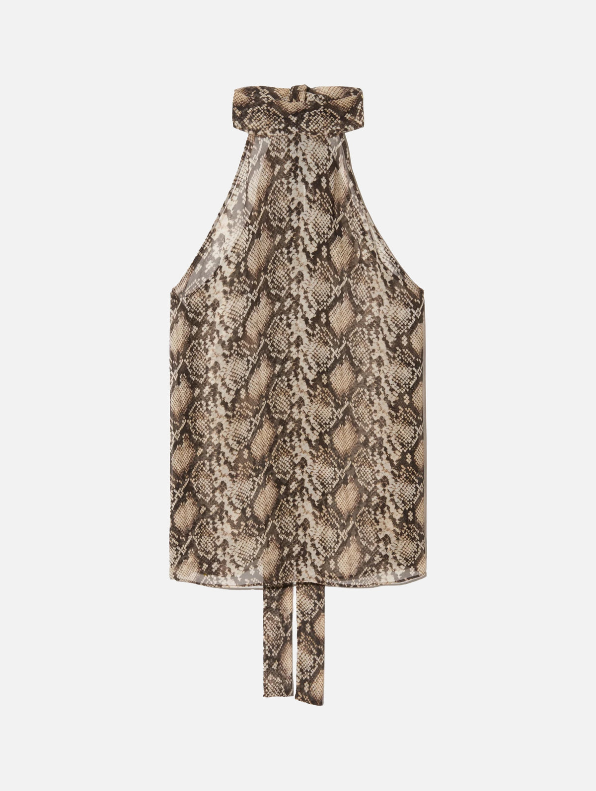 Alla Silk Halterneck Top in Snake Print