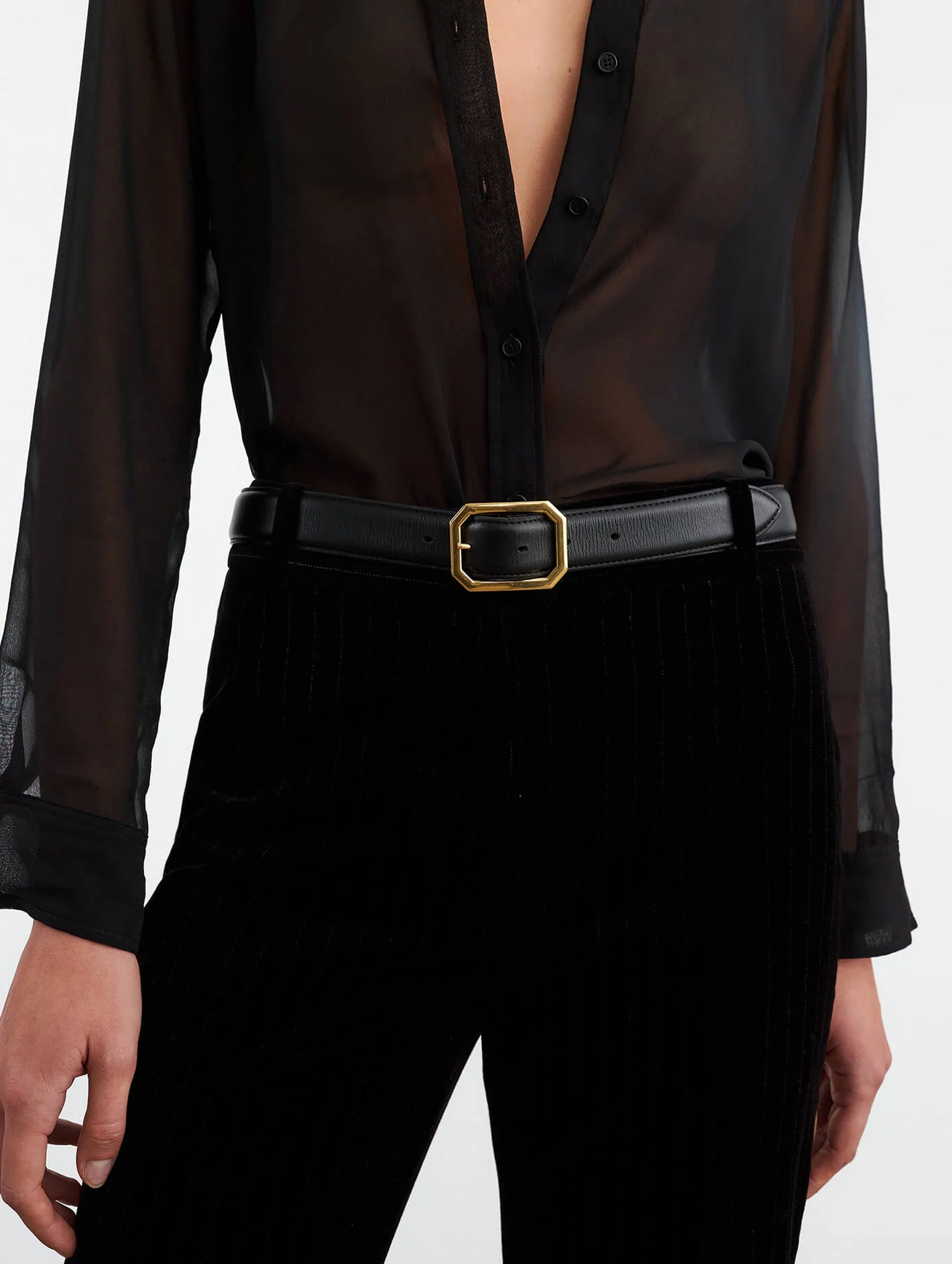 Anais Leather Belt in Black