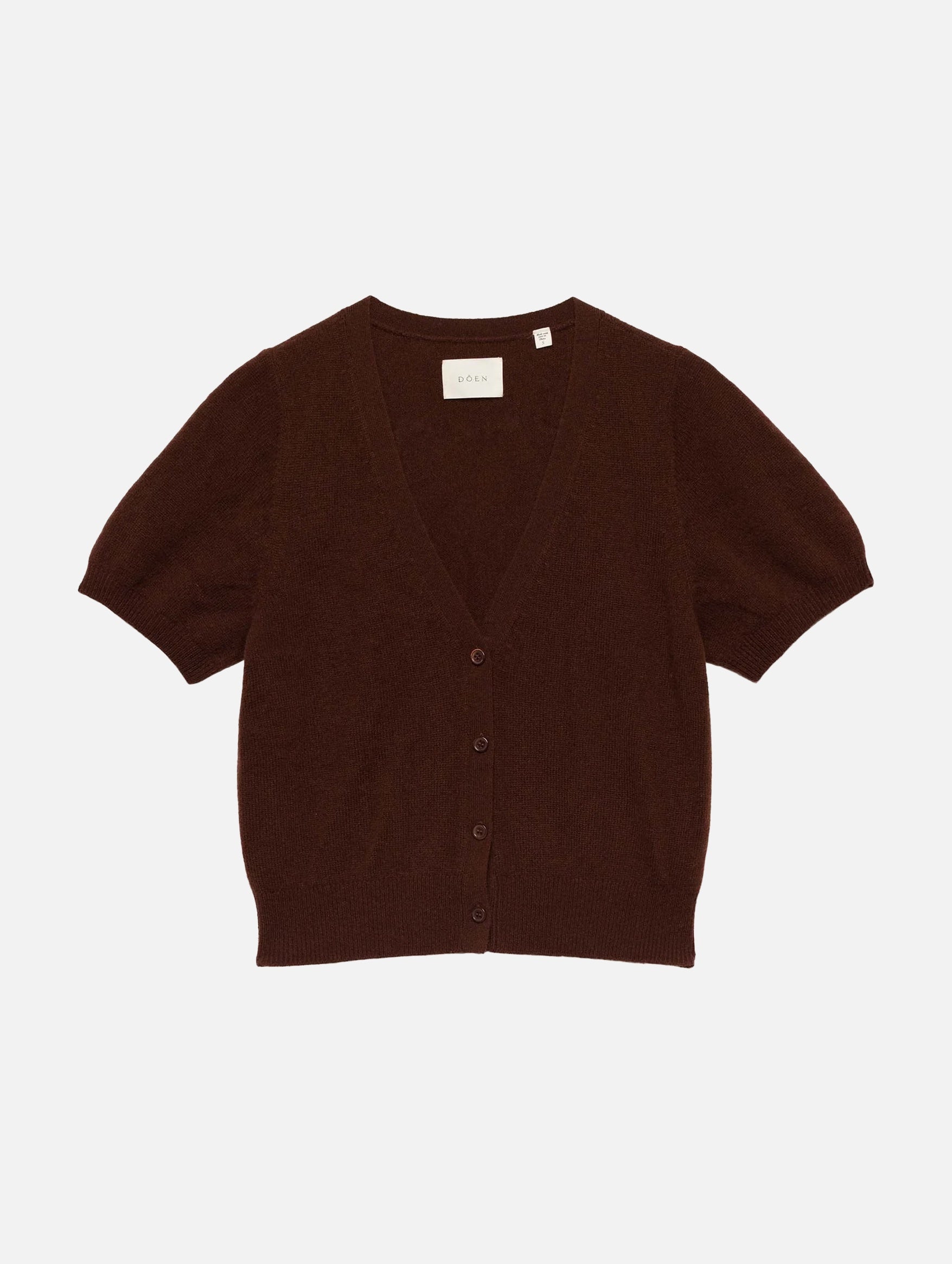 Arella Cashmere Cardigan in Dark Umber