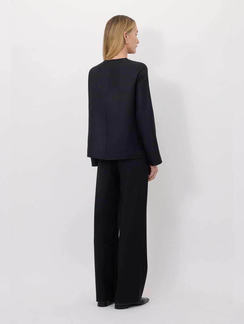 Azae Draped Blouse in Black