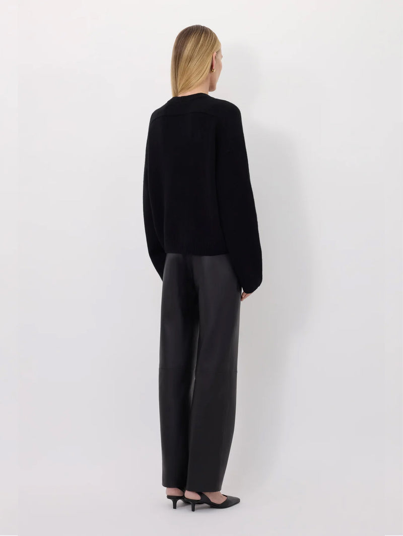Bill Cashmere Draped Sweater in Black