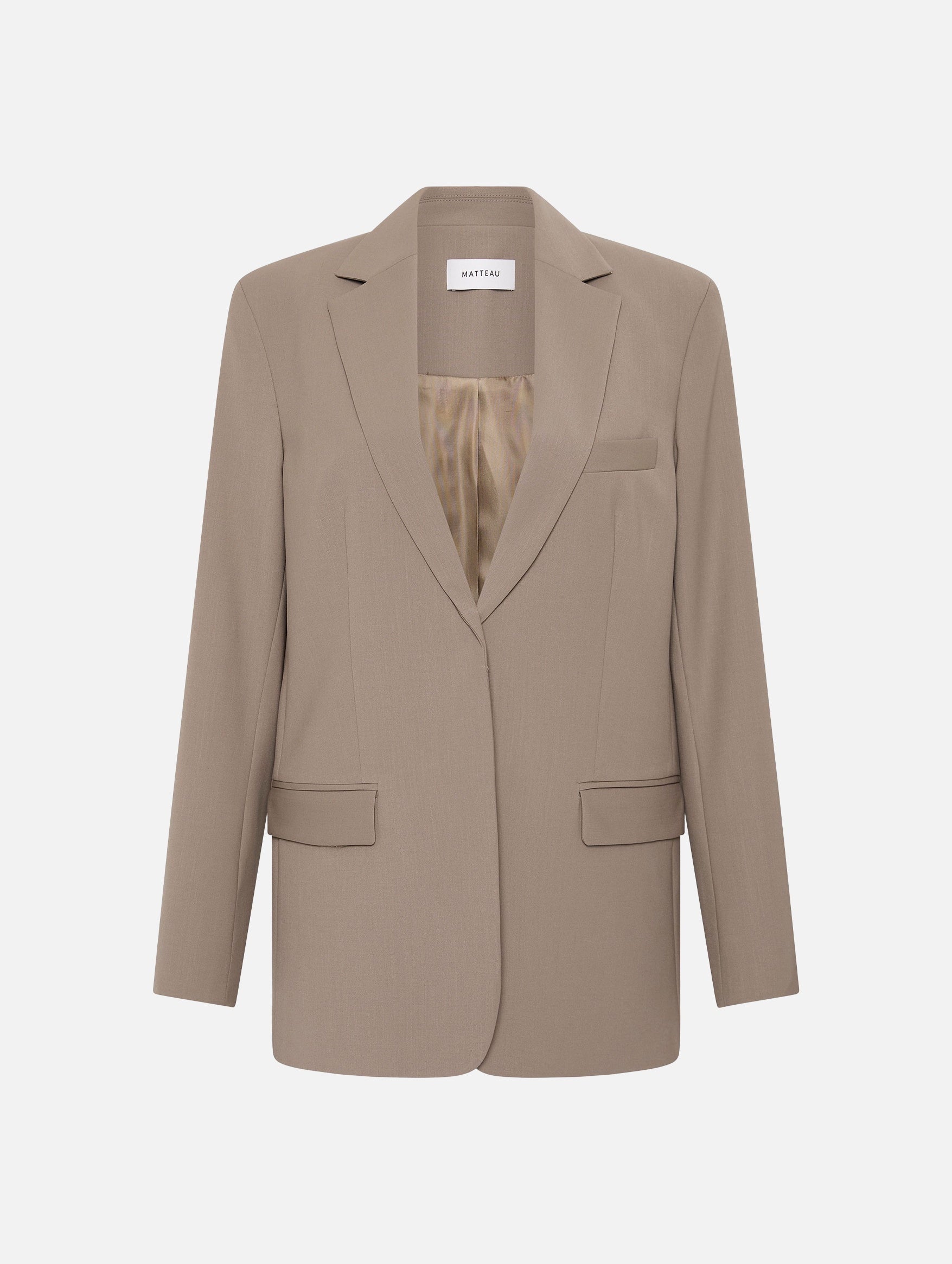 Relaxed Tailored Blazer in Taupe