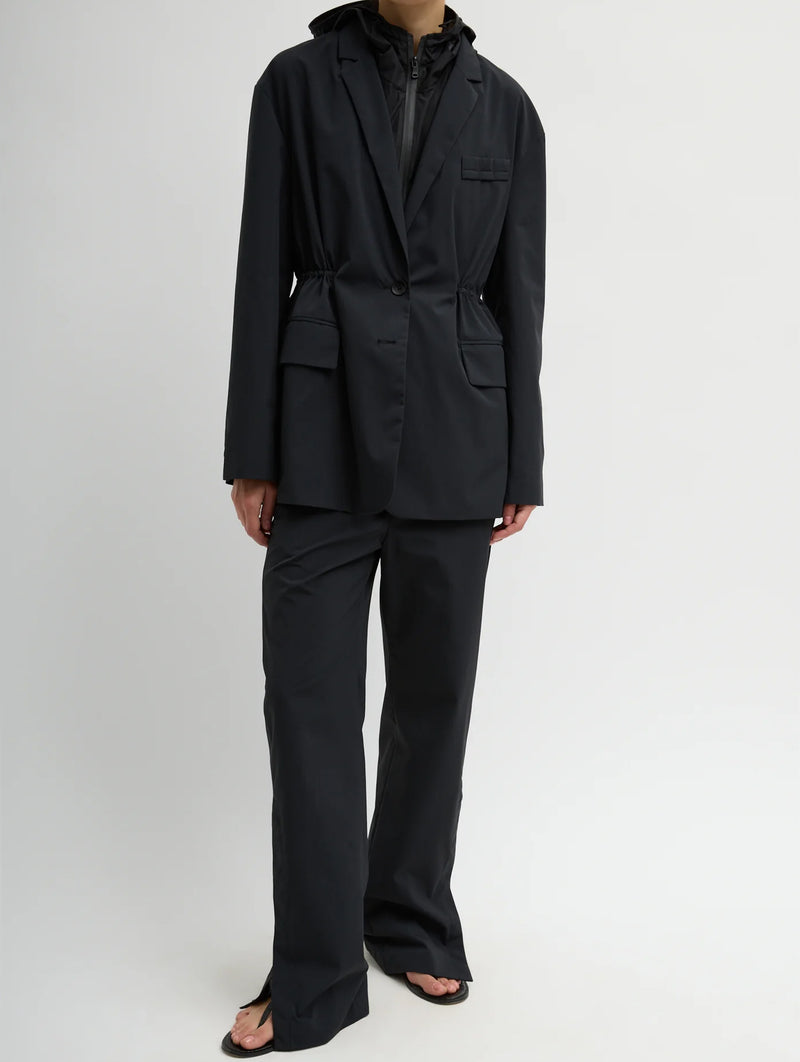 Tech Suiting Anorak Blazer With Zip Off Vest in Black