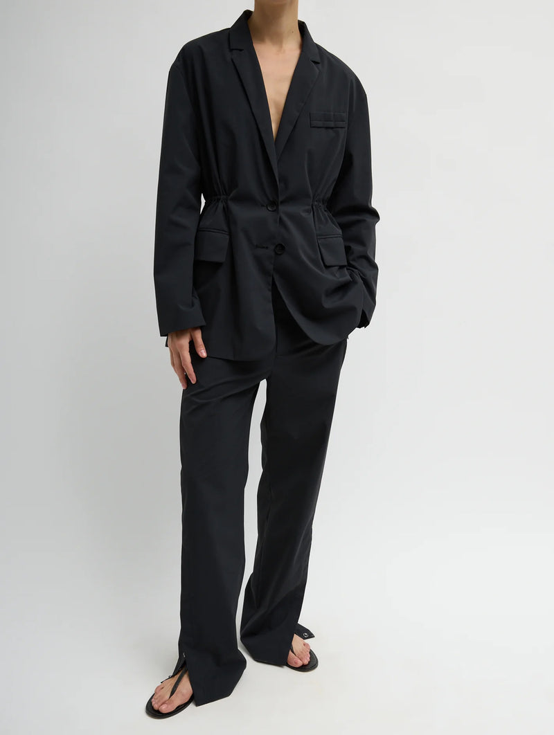 Tech Suiting Anorak Blazer With Zip Off Vest in Black