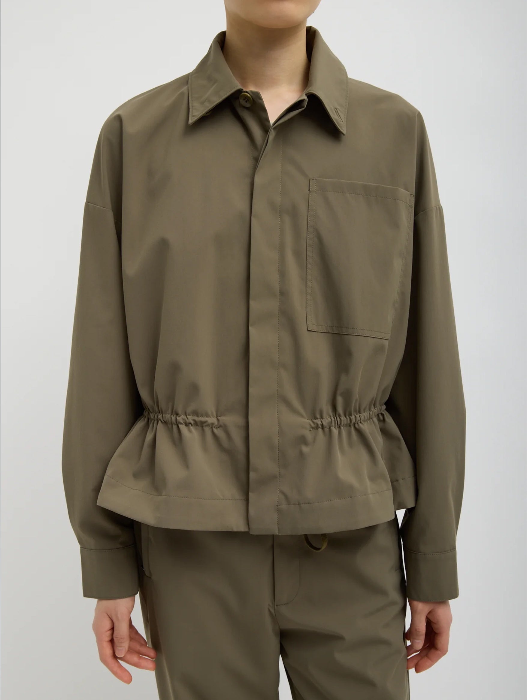 Tech Suiting Anorak Bomber in Dark Hazelnut