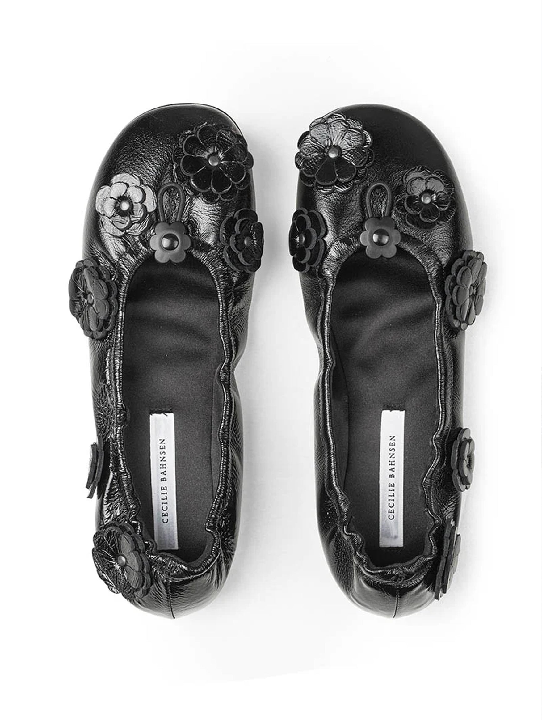 Brielle Flat in Black Leather