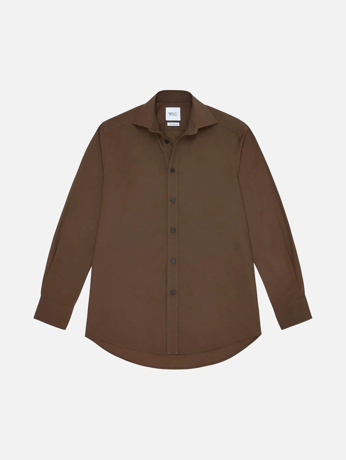 The Boyfriend Shirt in Fine Poplin Chocolate