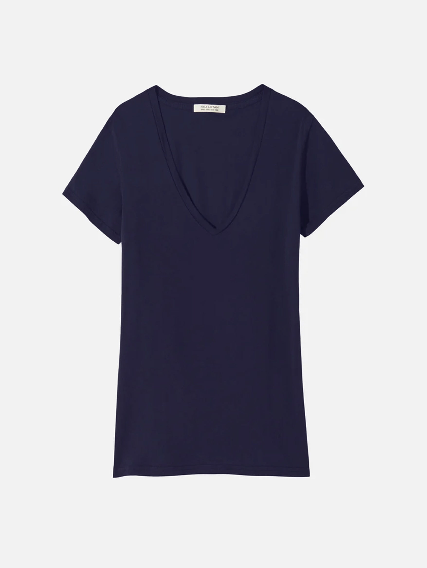 Carol V Neck Tee in Midnight